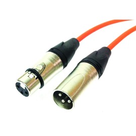 XLR Quad Microphone Cable Orange 50 feet