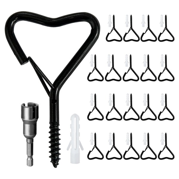 Ticway Pack of 20 Stainless Steel Hooks for Screwing with