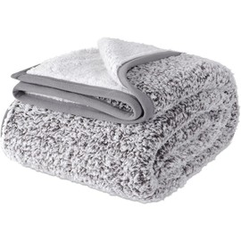 EMME Fuzzy Fleece Throw Blanket Throw Size Ultra Soft Warm Sherpa Blanket Microfiber Cozy Blanket for Couch Sofa Lightweight Fuzzy Thick Reversible Couch Blanket(Grey, 127x152cm)