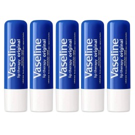 Vaseline 5 Pack Vaseline Lip Therapy Stick Original Petroleum Formula