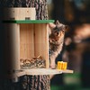 Relaxdays 1 x Wooden Squirrel Feeder with Corn Cob Holder