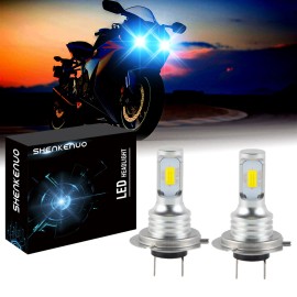 SHENKENUO For Honda CBR1000RR 04-2016 CBR600RR 2003-2017 Ice Blue H7 LED Headlight Bulbs