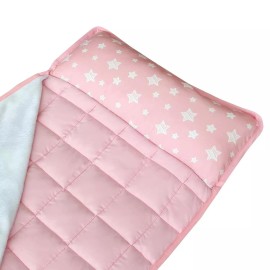 Moonsea Toddler Nap Mat with Pillow and Fleece Minky Blanket Soft For Preschool 50"x21"