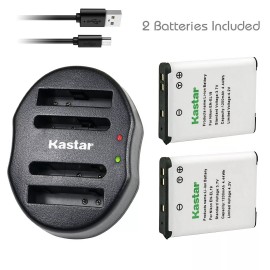 Kastar 2 Battery + Charger for Nikon EN-EL19 Coolpix S33 S7000 S6900 S3700 S3500
