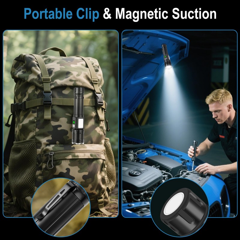 HOSONIC Rechargeable Flashlights High Lumens, Super Bright LED Flashlight 9