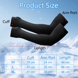 YLMYOLEMEI Long Arm Warmers, Arm Sleeves Winter for Men and Women, Black Arm Sleeves with Thumb Hole, Size M, Arm Warmers for Winter Cycling, Driving, Volleyball, Basketball, Running, Gaming, m