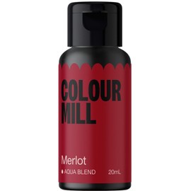 Colour Mill Aqua Blend Food Colouring Liquid Merlot - Edible Food Paint for Royal Icing, Macarons, Meringue, Fondant, Jellies, Beverages and More - 20 ml