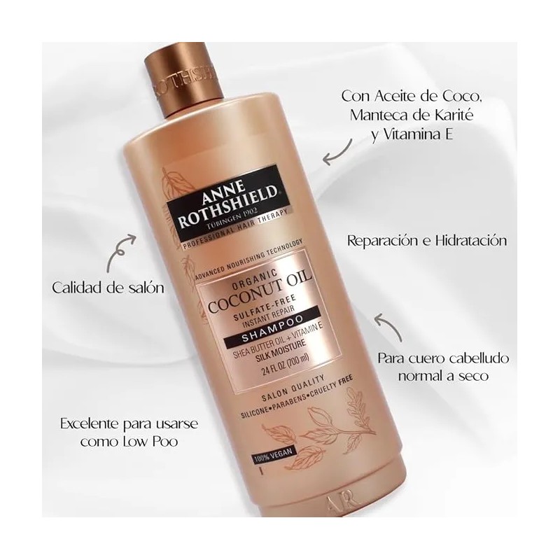 Shampoo Organic Coconut Oil 700ml Anne Rothshield