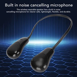 Neckband Bluetooth Speaker, Hands Wearable Speaker, True 3D Stereo Sound Around The Neck Speaker, Portable Neck Bluetooth Soundwear for Home Outdoor(Black)