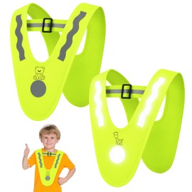Children's High Visibility Vest, Set of 2, High Visibility Vests for Children 3-6/6-12 Years, Reflective Vest, Safety Vest for Road to School, Bicycle, Car - Reflective Safety Vest