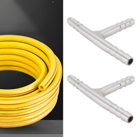 SING F LTD 2pcs 6mm T-Piece Connector Replacement Part 304 Stainless Steel Hose Barb Connector 3 Way Tee T Shape Barb Fitting for Water Gas Oil