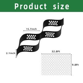 Tmovjxv 9.8x32.8ft 321 sq ft Gravel Ground Grid -2 Inch Thick Geo Grid Driveway Stabilization Grids - Driveway Grid System for Garden Landscaping Parking Lots Slope Driveways Slope