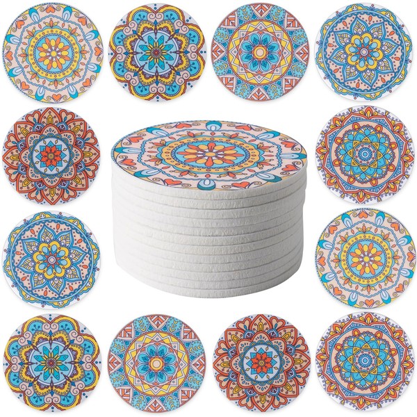 STARUBY Pack of 12 Felt Coasters, Coasters for Drinks, Coasters