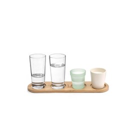 Truvalent Kitchen Countertop Cup Organizer - Wooden Drink Holder - Durable Storage Stand (Holds 4 Cups)