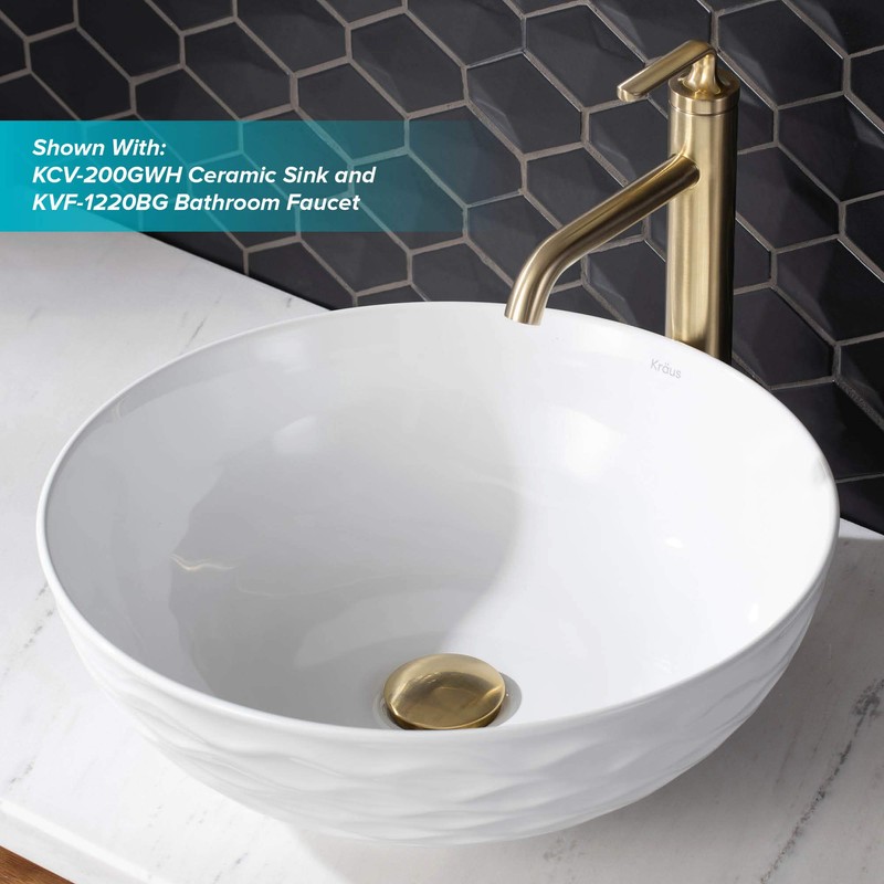 KRAUS Pop-Up Drain in Brushed Gold, PU-10BG