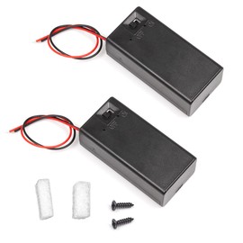 LampVPath (Pack of 2 9v Battery Holder, 9 Volt Battery Holder with Switch, 9v Battery Case with Switch