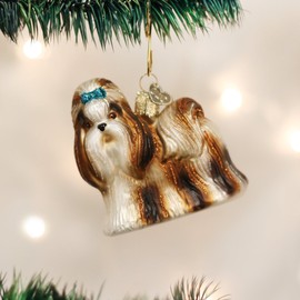 Old World Christmas 12172 Ornaments: Dog Collection Glass Blown Ornaments for Christmas Tree, Shih Tzu, Brown