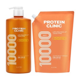 Elastine Protein Clinic 10000 Shampoo 1L + Refill 900ml, 1 ea, 1.9L / 엘라스틴 프로틴클리닉 10000 샴푸 1L + 리필 900ml, 1개, 1.9L
