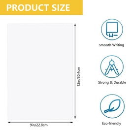 BEIBOON 100 Sheets Drawing Paper for Kids 9"" x 12"" Art Craft Paper for Drawing, Painting, Doodles and Sketching, white100P