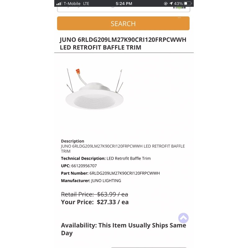 Juno Baffle Kit Lights