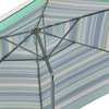 CorLiving 10ft Round Tilting Green and White Patio Umbrella