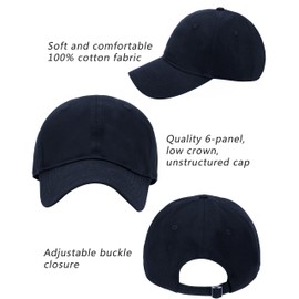 XXL Oversize Baseball Caps Large Running Sports Cap Cotton Dad Cap Classic Golf Tennis Hat for Men Big Heads Navy