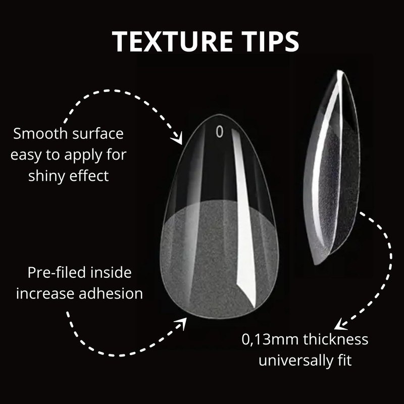 Deni Carte 120 Pieces Nail Tips Almond for Soak-Off Nail