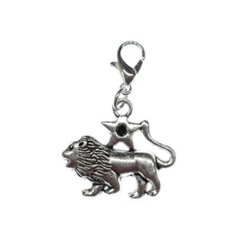 Miniblings Lion Charm Star Sign Horoscope – Handmade Fashion Jewellery I Silver-Plated Pendant Charm Bracelet – Pendant for Bracelet