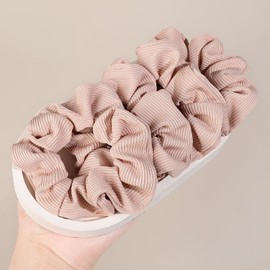 Hair Scrunchies for Women - Hair Ties No Damage Both for Thick Hair or Thin Hair Curl Hair No Crease Pink Scrunchies Ponytail Holder No Hurt Your Hair