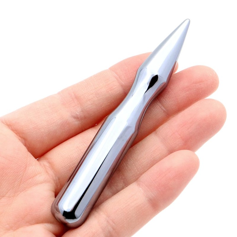 Gold Stone Terahertz Mineral Massage Stick, Pen Type, Cut, Press