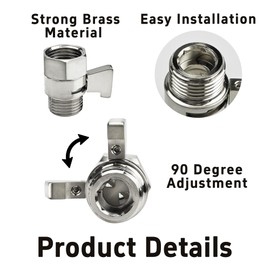 PDETVEO Water Flow Control Valve, Brass Shower Head Water Flow Shut-off Valve, Water Regulator for Shower Control, Water Users, Bathroom (Brushed Nickel)