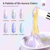 SAVILAND Advanced Non-Sticky Solid Builder Nail Kit: 6PCS Aurora Colors