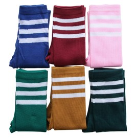 CISMARK Womens Thigh High Socks Over the Knee High Striped Stocking Boot Leg Warmer Long Socks for Daily Wear Cosplay