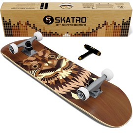 Skatro - Pro Skateboard 31 Complete Skateboard. Skate Board Ages: Adults, Boys, Girls, Beginners, and Kids - Dark Owl