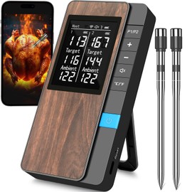Inalámbrico Termómetro Carne - Termómetro Digital Cocina con Múltiples Sensores y Sondas Ultra Delgadas, Control por App y Manual - Precisión...      