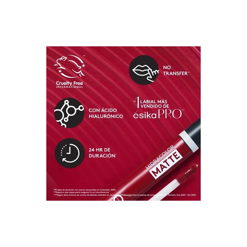 Labial Hidracolor Mate No Transfer Esika Indeleble