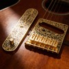 Gurtt Gold Carved Roller Telecaster Bridge – 6 String Saddle