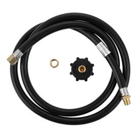 Mtsooning QCC1 Acme Nut Propane Gas Fitting Adapter & 1/4" NPT Propane Extension Hose & QCC1 Nut Propane Gas Fitting Adapter & 1/4" x 1/4" NPT Female Coupler compatible with Gas grills/RV Equipment