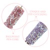 FRCOLOR 2pcs Beadable Ballpoint Pens Sparkling Rhinestones Ink Bead Pen