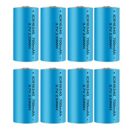 (8 PCS) 16340 Battery CR123A 700mAh Rechargeable Lithium Battery 3.7 VOLTS For LED Flashlight lectric Car Toy