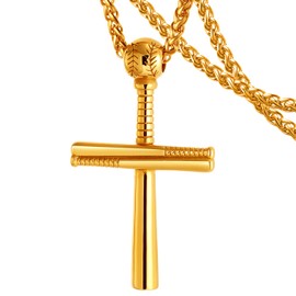 DXIUORF Cross Necklace Ankh Cross Necklace Stainless Steel Punk Cross Pendant Necklace, Gold-plated Cross Pendant Necklace Gift for Men Women