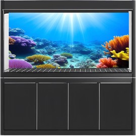 MIRRORANG 120 x 50 cm Underwater Aquarium Background Sunlight Blue Sea Colourful Coral Reef Underwater World Aquarium Poster Background