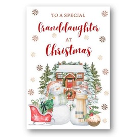 Second Ave Granddaughter Christmas Snowmen Winter Xmas Holiday Festive Greetings Card