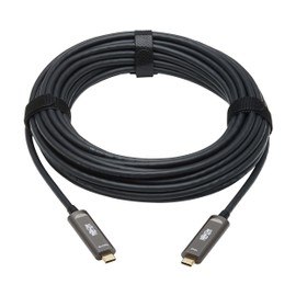 Tripp Lite USB-C Fiber (10 Gbps) Data Cable, Backward Compatible USB 3.2 Active Optical Cable, Male to Male, Plenum-Rated for Wall Installations, 33 Feet / 10 Meters, 3-Year Warranty (U420F-10M-D321)