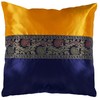 GULAAL ART Blue & Yellow 18x18 Satin Silk Throw Pillow