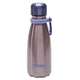 Smash Stainless Steel Single Wall 400ml Water Bottle with Carabiner, Pink/Purple