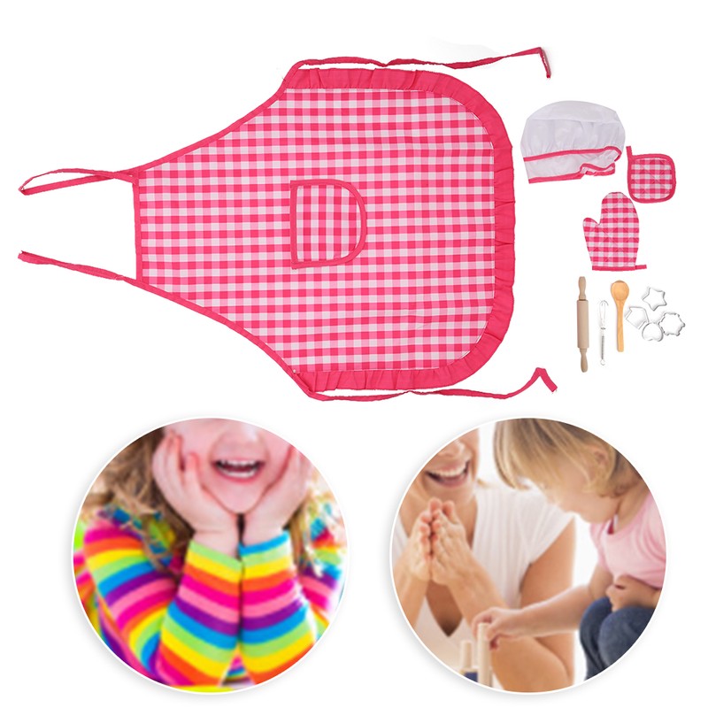 DIY Kid Cooking Baking Set Kitchen Role Play Apron Children
