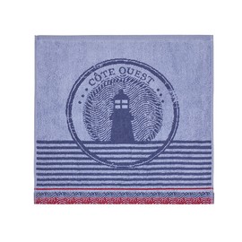 Coucke French Cotton Square Terry Towel, Lighthouse 20 by 20 Inches, Blue, 100% Cotton