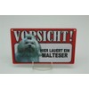 Maltese Animal Warning Sign – Caution Warning 12 cm Serving