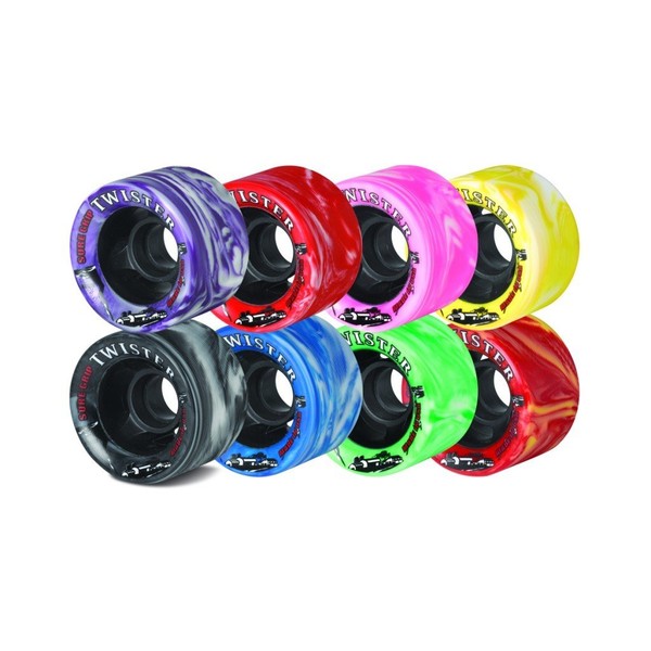 Sure-Grip Indoor Twister Roller Skate Wheels - White/Black